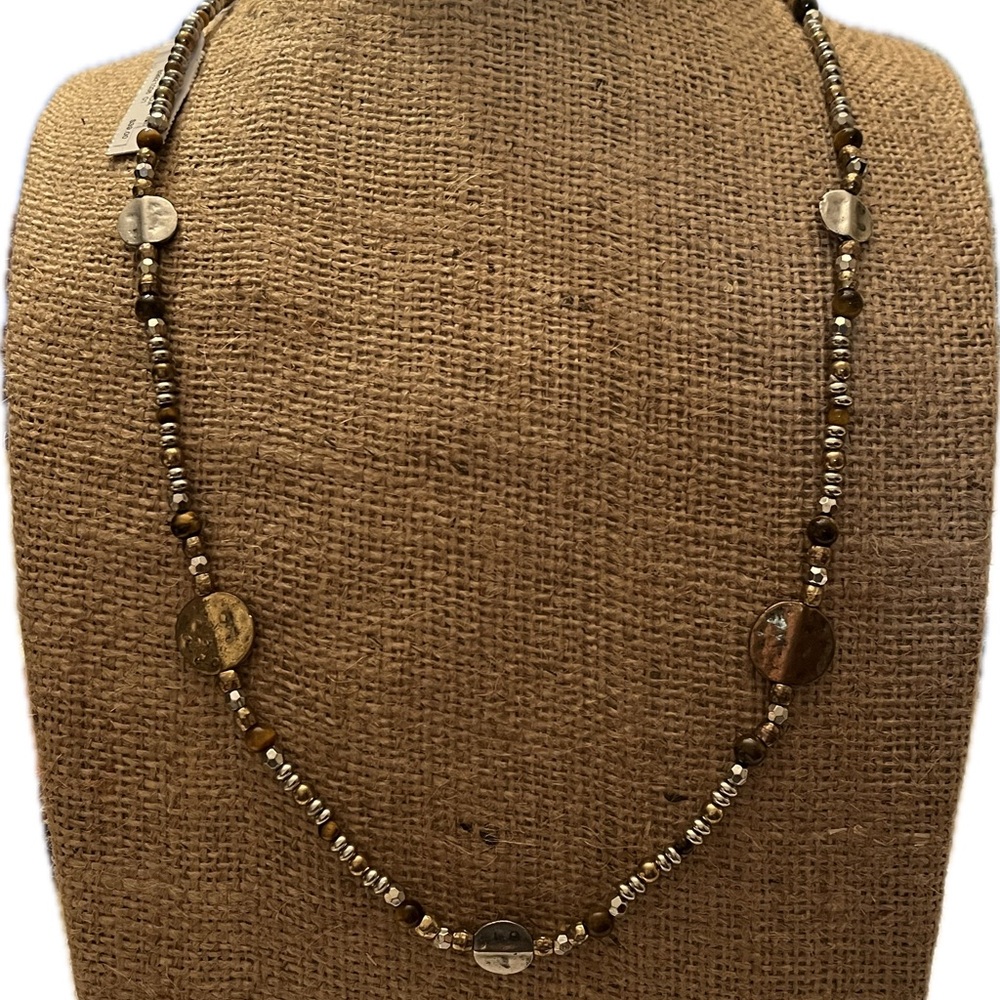 JJILL Mixed Medal Statement Necklace.  14” NWT